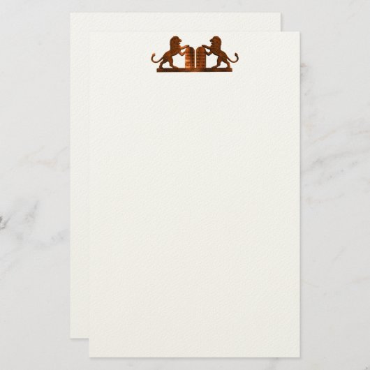 Papeterie Dix commandements et lions (Devant / Derrière)