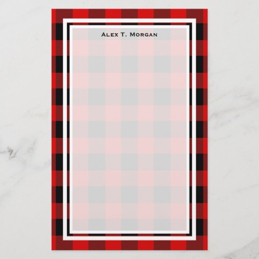 Papeterie do-it-yourself BG Buffalo plaqué Tartan noir rouge (Devant)