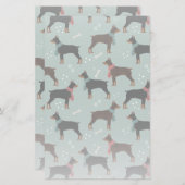 Papeterie Dobermans rouges et noirs dans Scarves Motif d'hiv (Devant / Derrière)