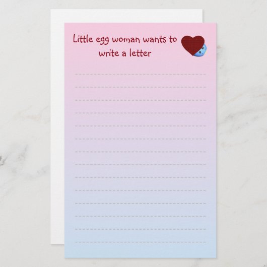 Papeterie Document écrit pour les enfants (Devant / Derrière)