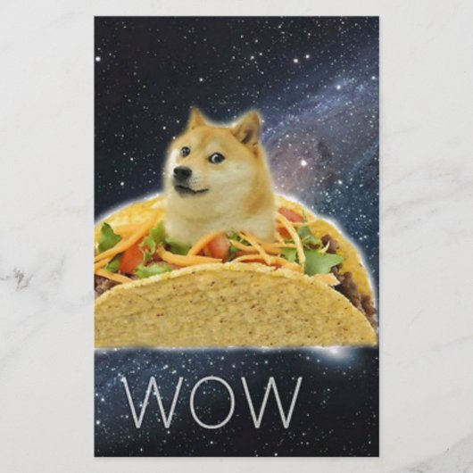 Papeterie doge space taco meme (Devant)