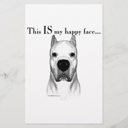 Papeterie Dogo Argentino Joyeux Visage (Devant)