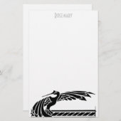 Papeterie d'oiseau d'art déco personnalisée (Devant / Derrière)