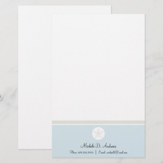 Papeterie Dollar de sable (Devant / Derrière)