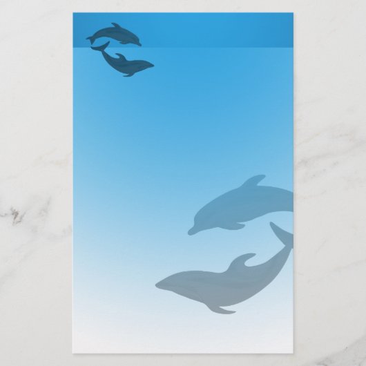 Papeterie Dolphins bleu océan stationnaires (Devant)