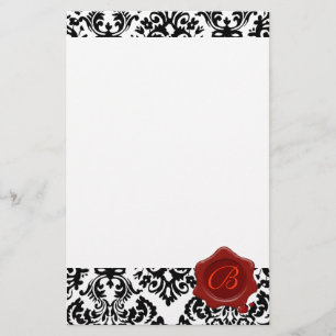 PAPETERIE DOMMAQUES NOIRS ET BLANCS, MONOGRAMME DE SCEAU DE
