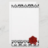 PAPETERIE DOMMAQUES NOIRS ET BLANCS, MONOGRAMME DE SCEAU DE  (Devant / Derrière)