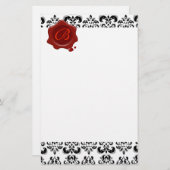 PAPETERIE DOMMAQUES NOIRS ET BLANCS, MONOGRAMME DE SCEAU DE  (Devant / Derrière)