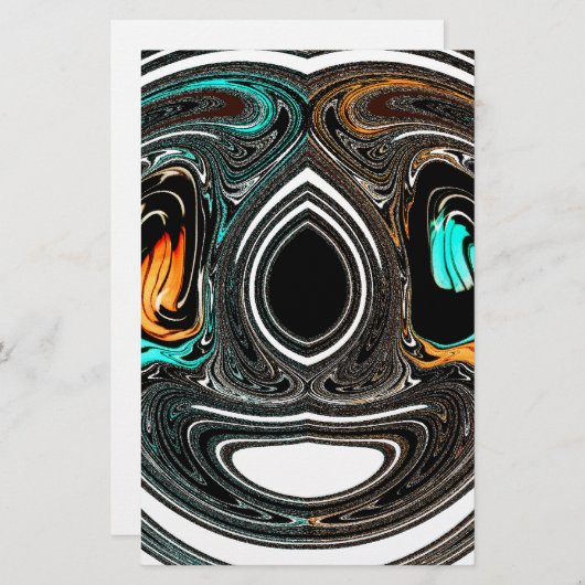 Papeterie Doodle ethnique africain Zebra texturé Art Imprime (Devant / Derrière)