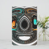 Papeterie Doodle ethnique africain Zebra texturé Art Imprime (Debout devant)