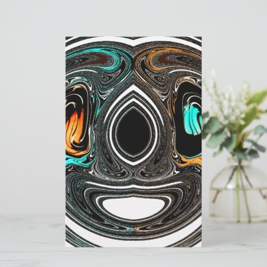 Papeterie Doodle ethnique africain Zebra texturé Art Imprime (Debout devant)