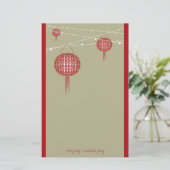 Papeterie Double lanternes de bonheur Mariage chinois modern (Debout devant)