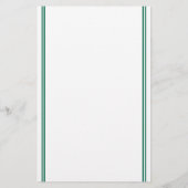 Papeterie Double trait vert foncé Monogramme et nom (Dos)