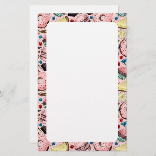 Papeterie Douceurs sur rose (Devant / Derrière)