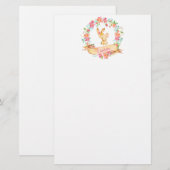 Papeterie Douche florale de lapin de maman et de bébé (Devant / Derrière)