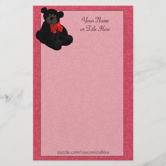 Papeterie d'ours en peluche noir (Devant)