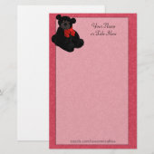 Papeterie d'ours en peluche noir (Devant / Derrière)