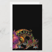 PAPETERIE DRAGO / DRAGON D'OR IMAGINAIRE EN PURPLE ET NOIR (Devant / Derrière)