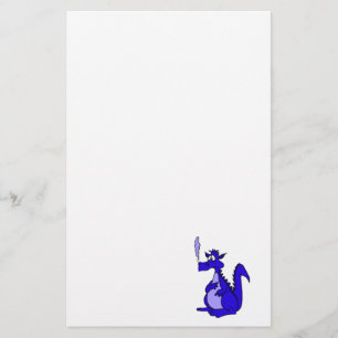 Papeterie Dragon bleu avec fumée