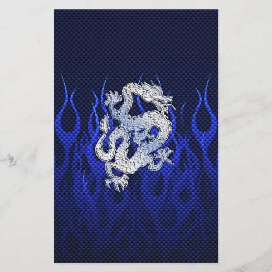 Papeterie Dragon bleu dans les styles de fibres de carbone C (Devant)