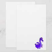 Papeterie Dragon câlin mignon pourpre (Devant / Derrière)