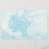 Papeterie DRAGON DE MER ENTRE VAGUES Imaginaire Bleu rose (Dos)