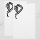 Papeterie Dragon en style tatouage (Devant / Derrière)
