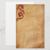 Papeterie Dragon oriental rouge II (Devant / Derrière)