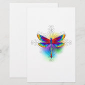 Papeterie Dragonfly en arc-en-ciel (Devant / Derrière)