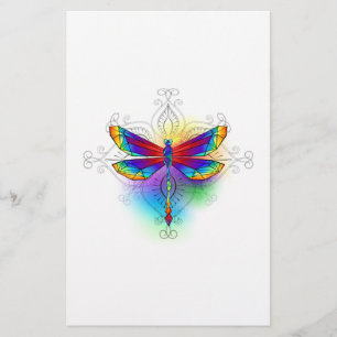 Papeterie Dragonfly en arc-en-ciel