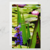 Papeterie Dragonfly lotus and purple flower (Devant / Derrière)
