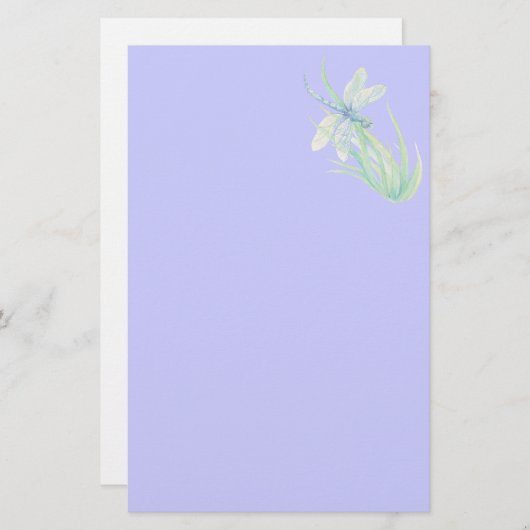 Papeterie Dragonfly originale en bleu et vert (Devant / Derrière)