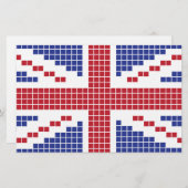 Papeterie drapeau à 8 bits d'Union Jack les Anglais (R-U) de (Devant / Derrière)