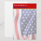 Papeterie Drapeau américain| Cadeau patriotique pour les sol (Devant / Derrière)