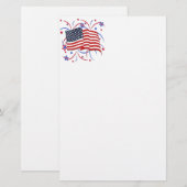 Papeterie Drapeau américain et feux d'artifice (Devant / Derrière)