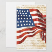 Papeterie Drapeau américain vintage (Devant / Derrière)