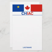 Papeterie Drapeau canadien acadien Chiac Personnaliser (Devant / Derrière)