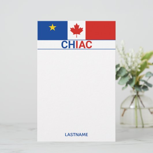 Papeterie Drapeau canadien acadien Chiac Personnaliser (Debout devant)