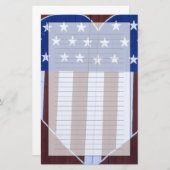 Papeterie Drapeau dans la forme de coeur peinte sur la (Devant / Derrière)