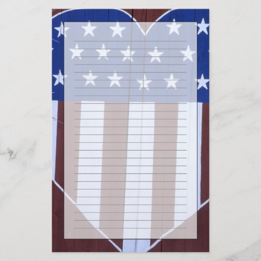 Papeterie Drapeau dans la forme de coeur peinte sur la (Devant)