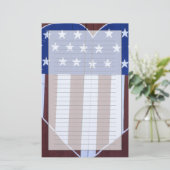 Papeterie Drapeau dans la forme de coeur peinte sur la (Debout devant)