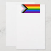 Papeterie Drapeau de fierté Progress Pride de SlipperyJoe si (Devant / Derrière)