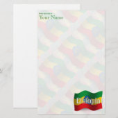 Papeterie Drapeau de ondulation de l'Ethiopie (Devant / Derrière)
