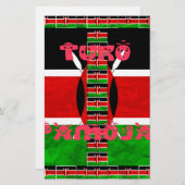 Papeterie Drapeau du Kenya : Tuko Pamoja - Design d'art de l (Devant / Derrière)