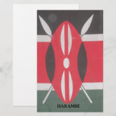 Papeterie Drapeau Harambe vintage Kenya (Devant / Derrière)