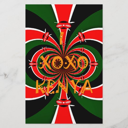Papeterie Drapeau Kenya d'inspiration africaine - Art Abstra (Devant)