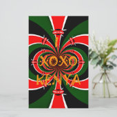 Papeterie Drapeau Kenya d'inspiration africaine - Art Abstra (Debout devant)