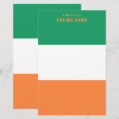 Papeterie Drapeau national de l'Irlande, Norme irlandaise, B (Devant / Derrière)