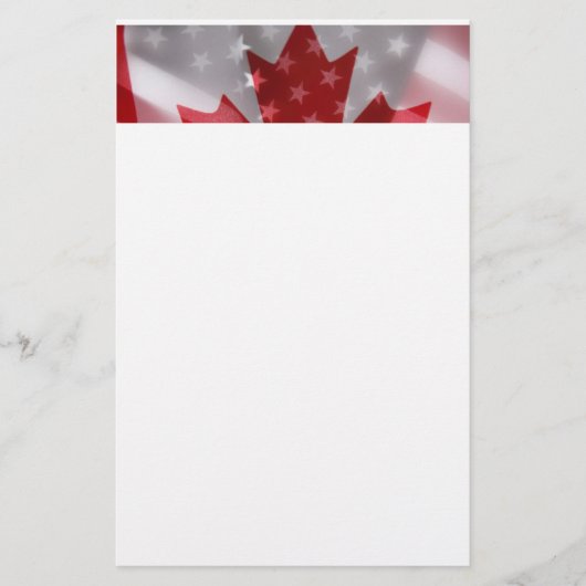 Papeterie Drapeaux américains et canadiens (Devant)