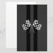 Papeterie Drapeaux de course Stripes dans un décor de fibre (Devant / Derrière)